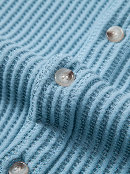 Waffelstruktur Knopf-Down Hemd