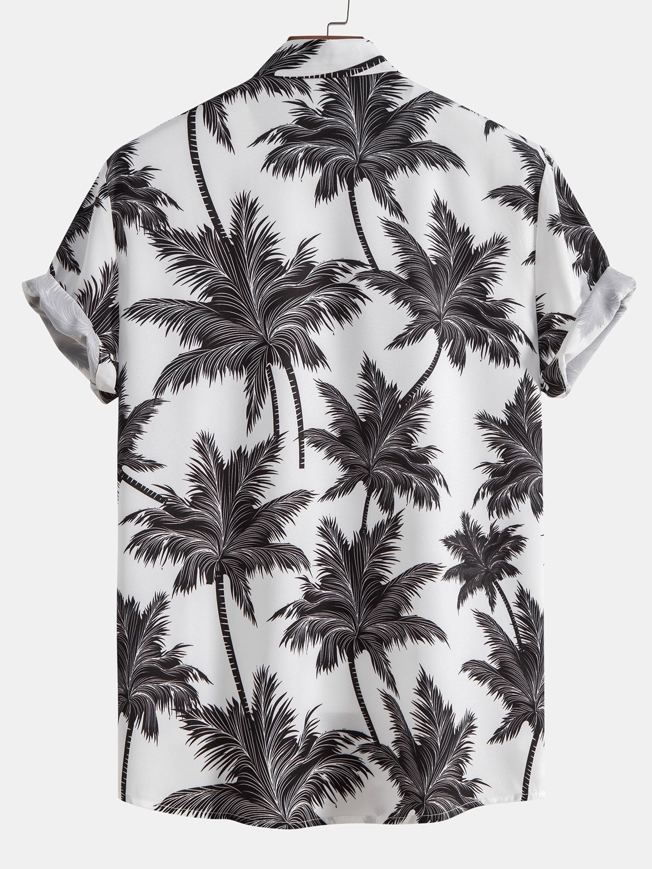 Button-Up Shirt with Palm Tree Print & Swim Shorts