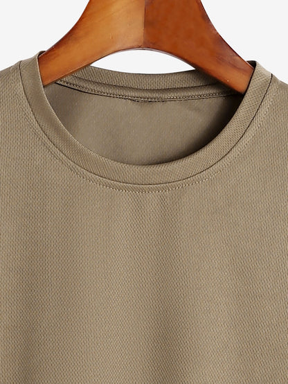 Arc Hem Mesh T-Shirt with Muscle Fit