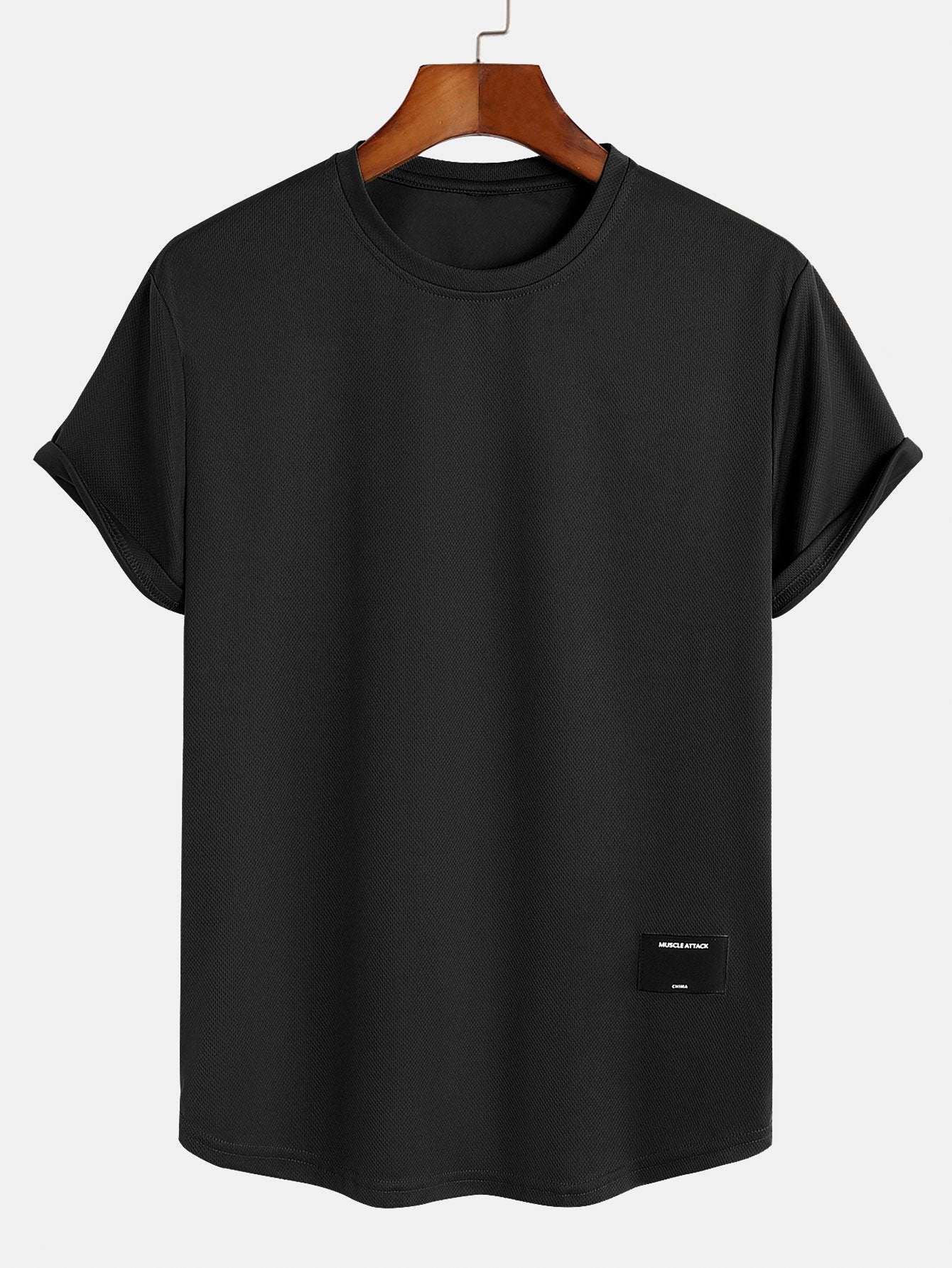 Arc Hem Mesh T-Shirt with Muscle Fit