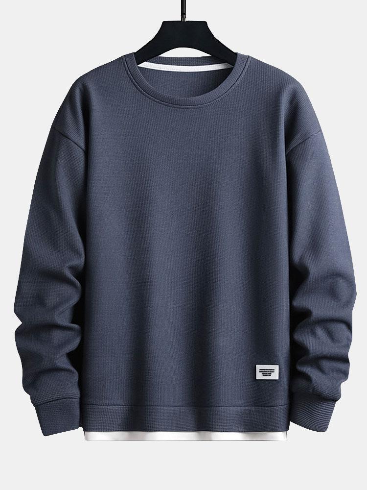 Zweischichtiges Waffel-Sweatshirt