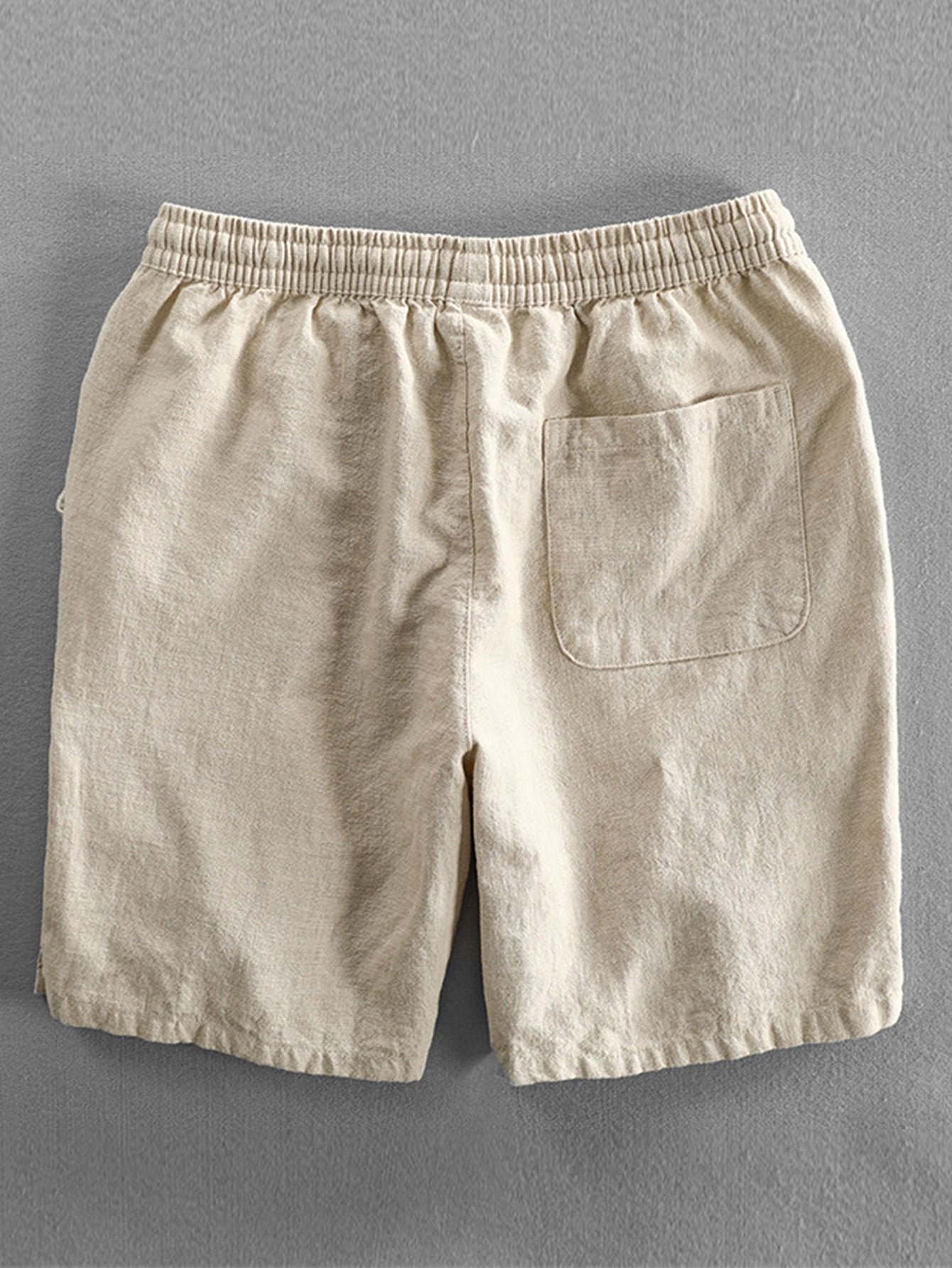 Shorts aus Leinen-Baumwoll-Mix mit verstellbarem Kordelzug