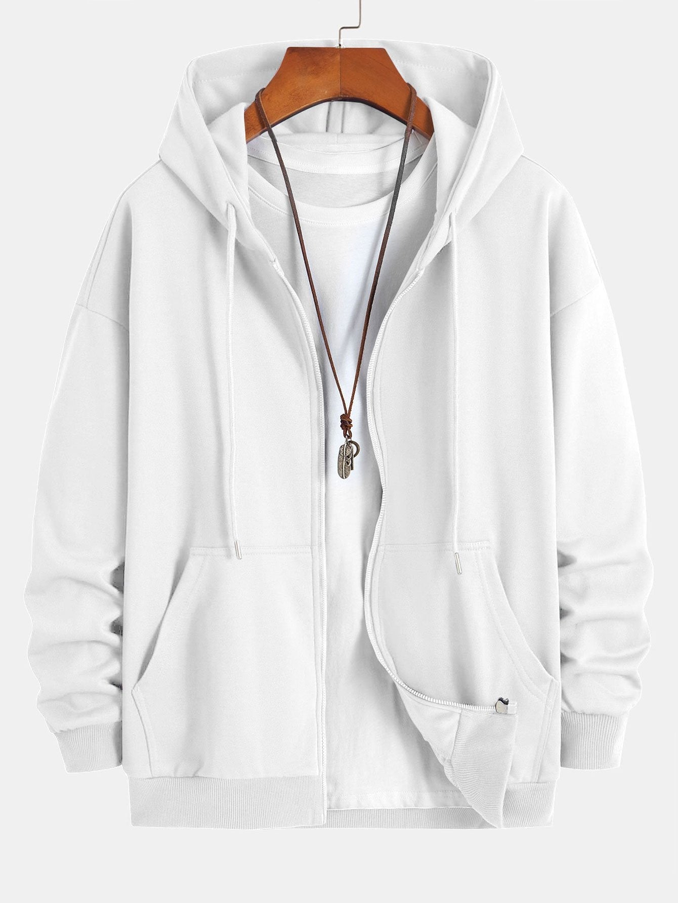 Essential Relaxed Fit Zip-Up Hoodie