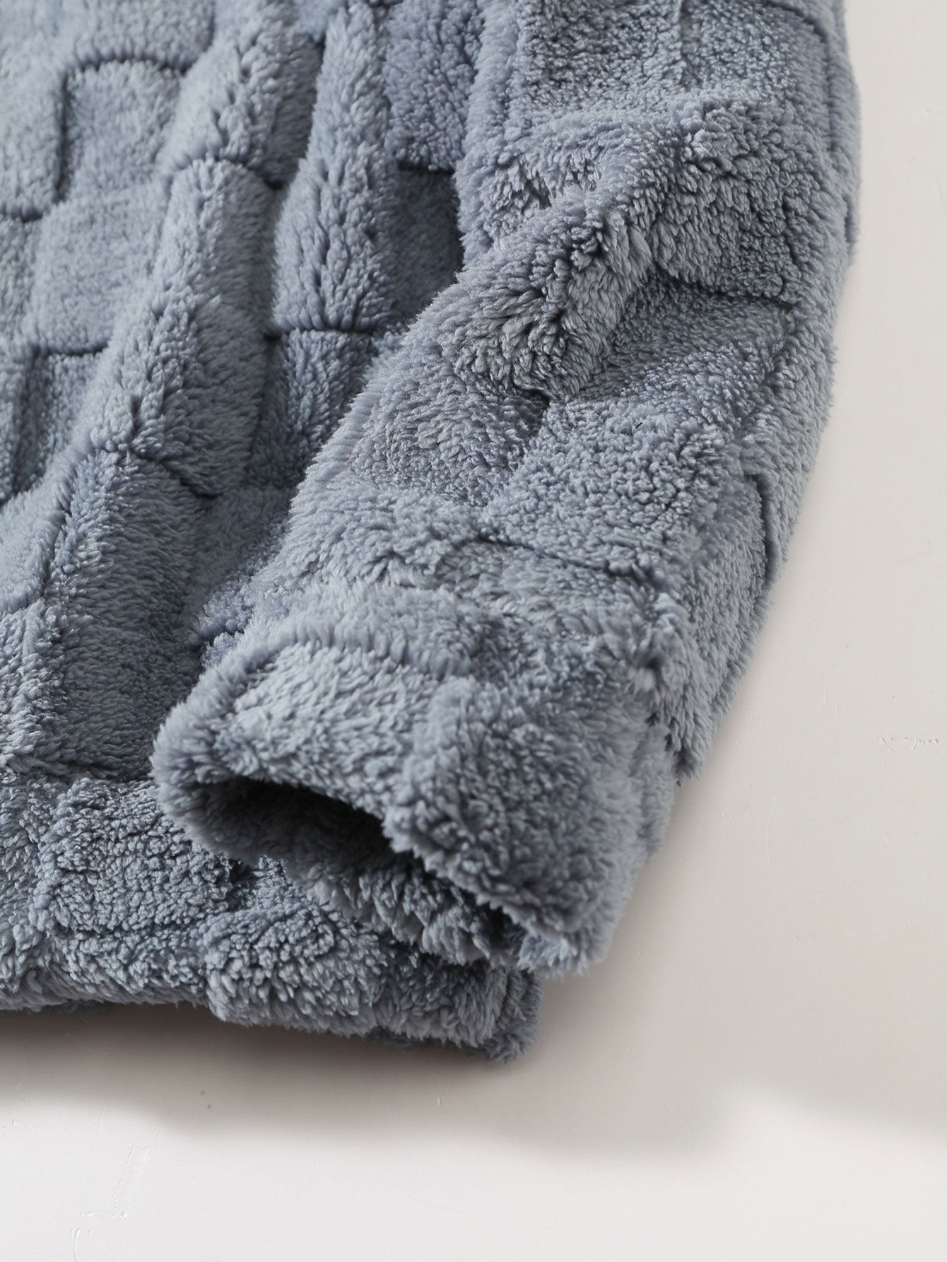 Gemütlicher Schachbrett-Muster Teddy Kapuzenpullover