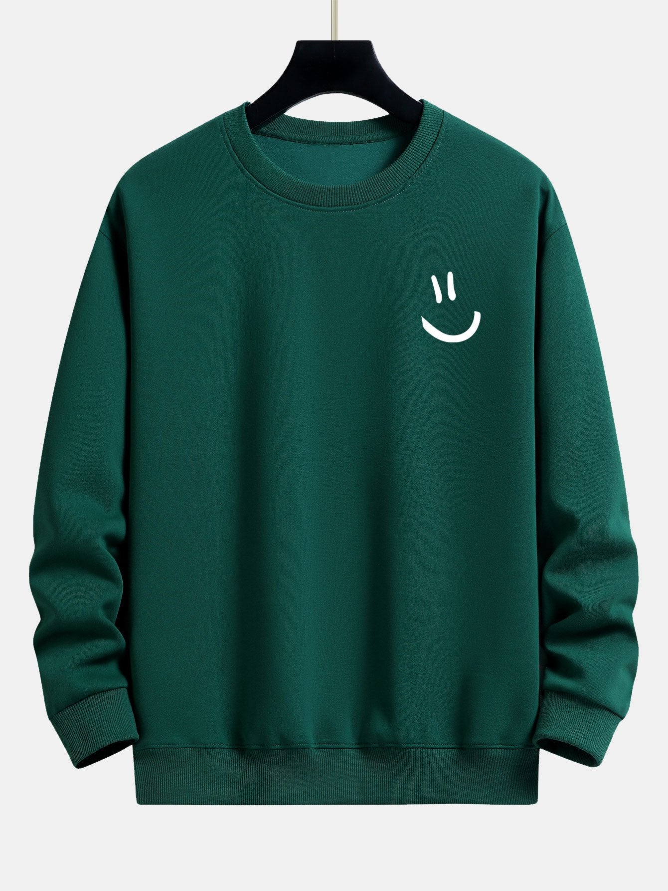 Relaxed Fit Sweatshirt with Smiley Face Print