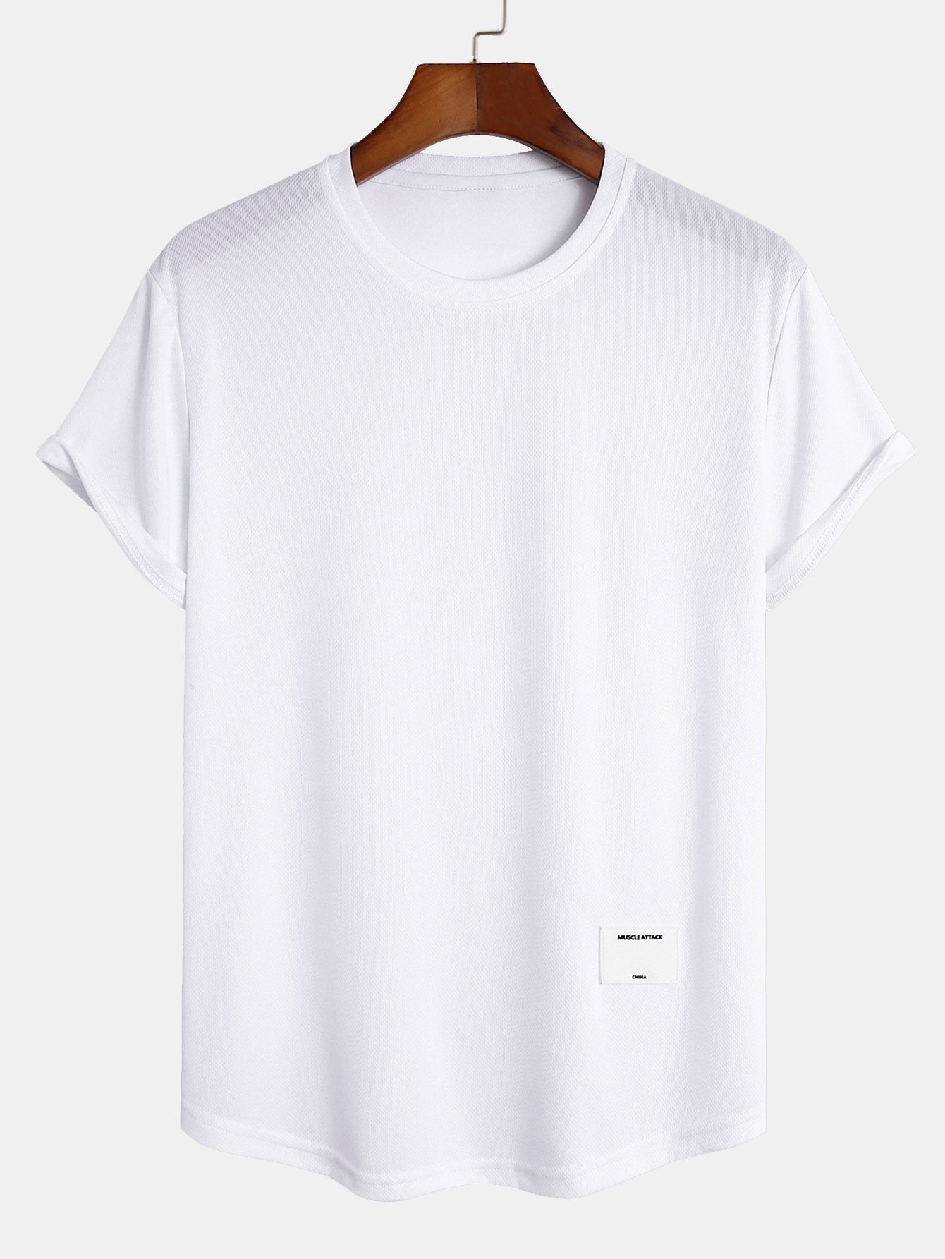 Arc Hem Mesh T-Shirt with Muscle Fit