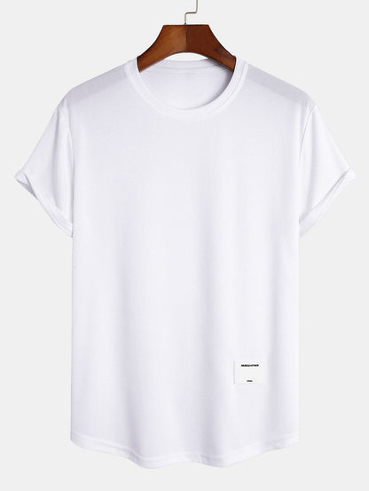 Arc Hem Mesh T-Shirt with Muscle Fit
