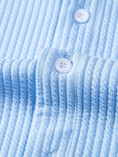 Muscle Fit Ribbed Collar Shirt