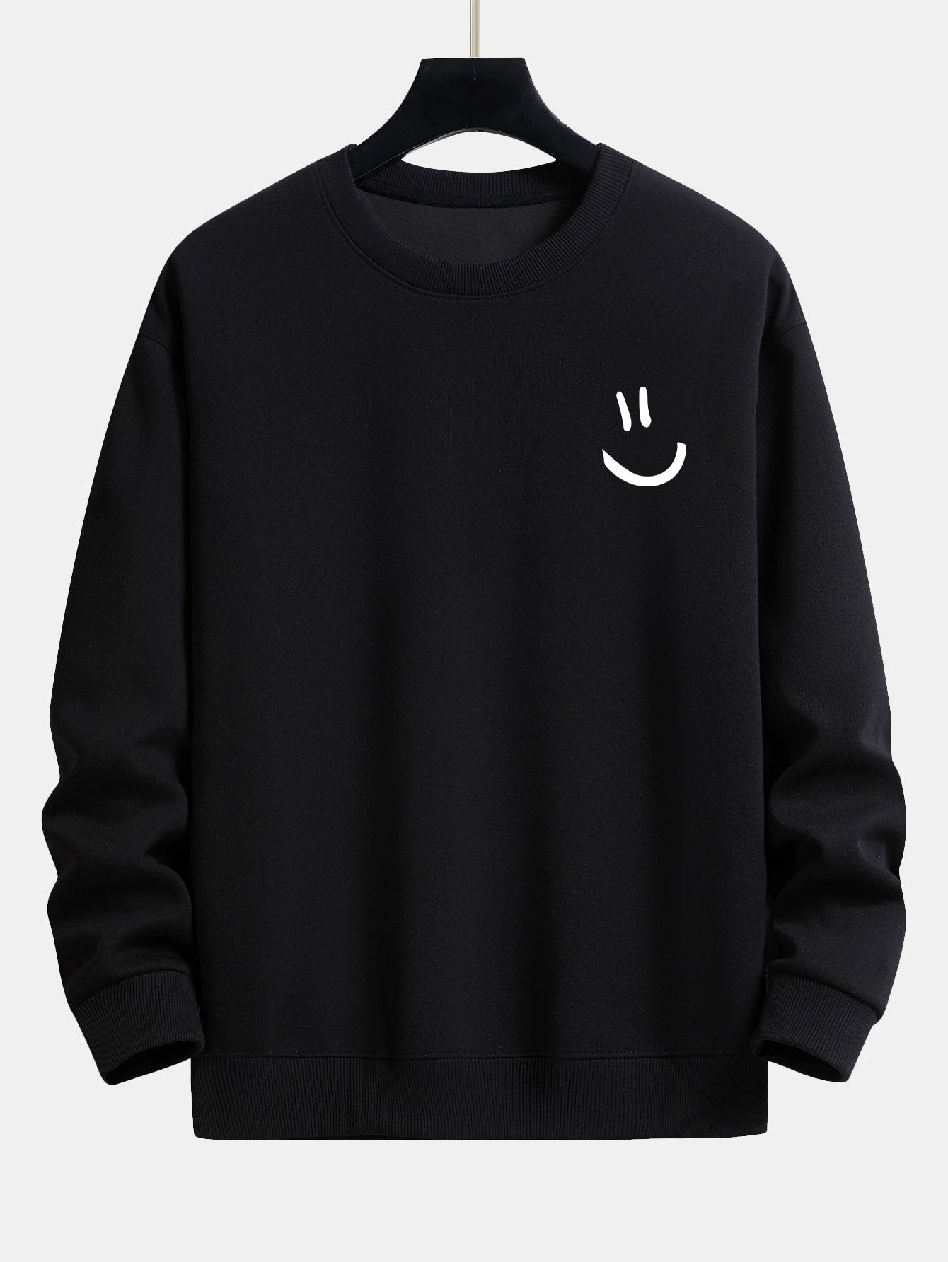 Relaxed Fit Sweatshirt with Smiley Face Print