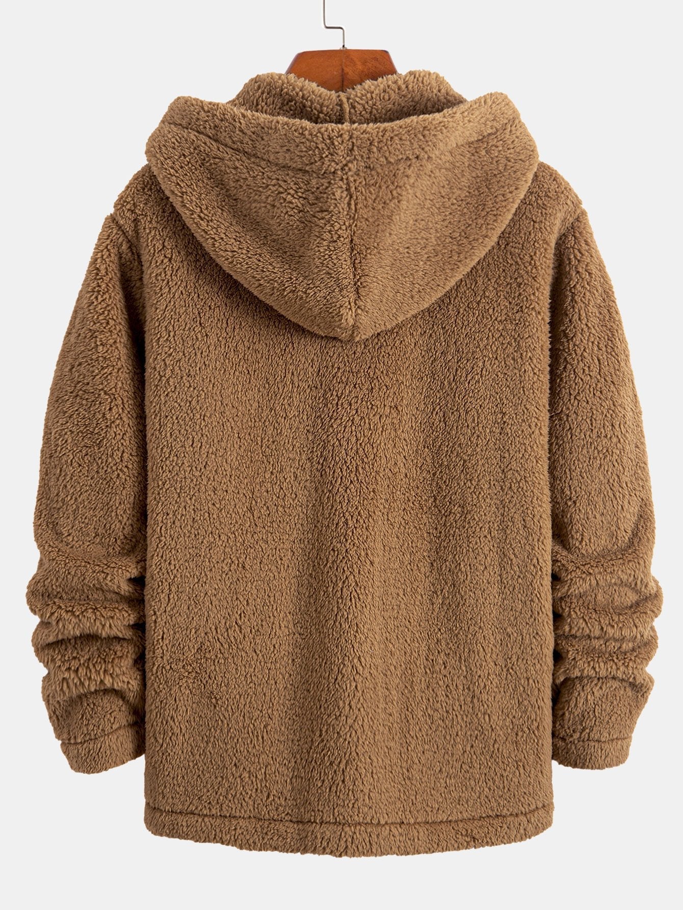 Teddy-Fleece-Knopf-Hoodie-Mantel