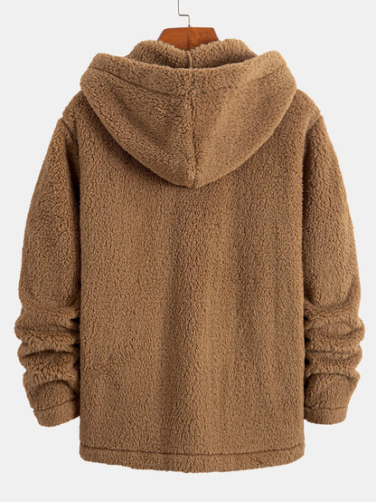 Teddy-Fleece-Knopf-Hoodie-Mantel