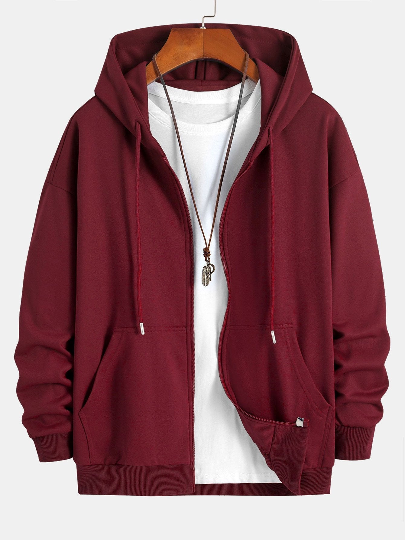 Essential Relaxed Fit Zip-Up Hoodie