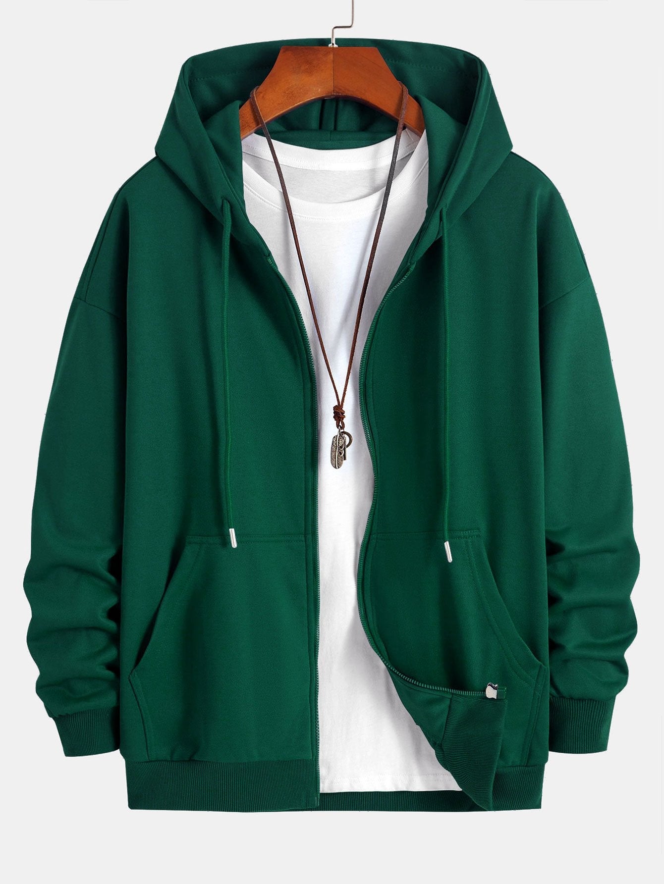 Essential Relaxed Fit Zip-Up Hoodie