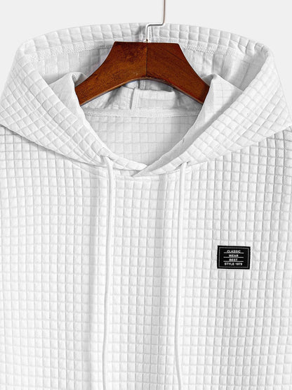 Waffelstruktur Kapuzen-T-Shirt mit Rundsaum