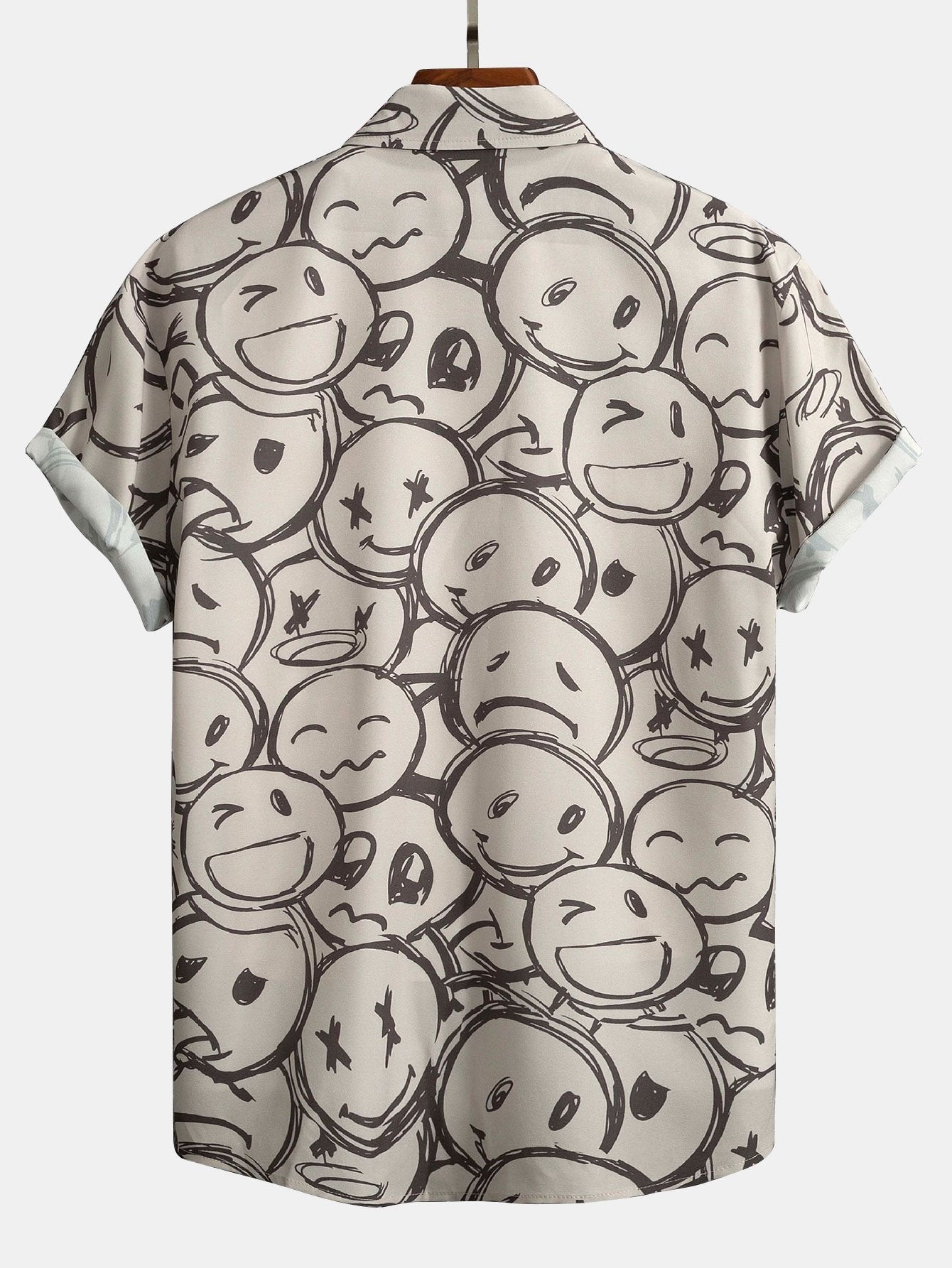 Smiley-Print Hemd mit Knopfdetails