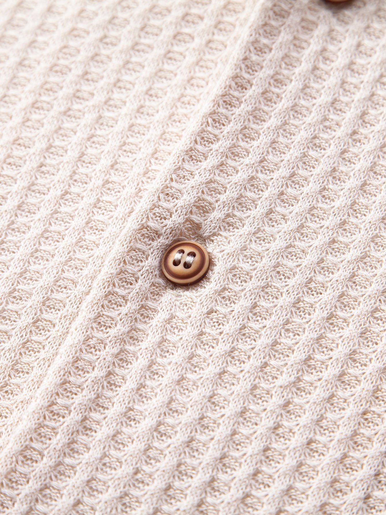 Short Sleeve Knit Waffle Cuban Shirt & Straight Leg Linen Pants