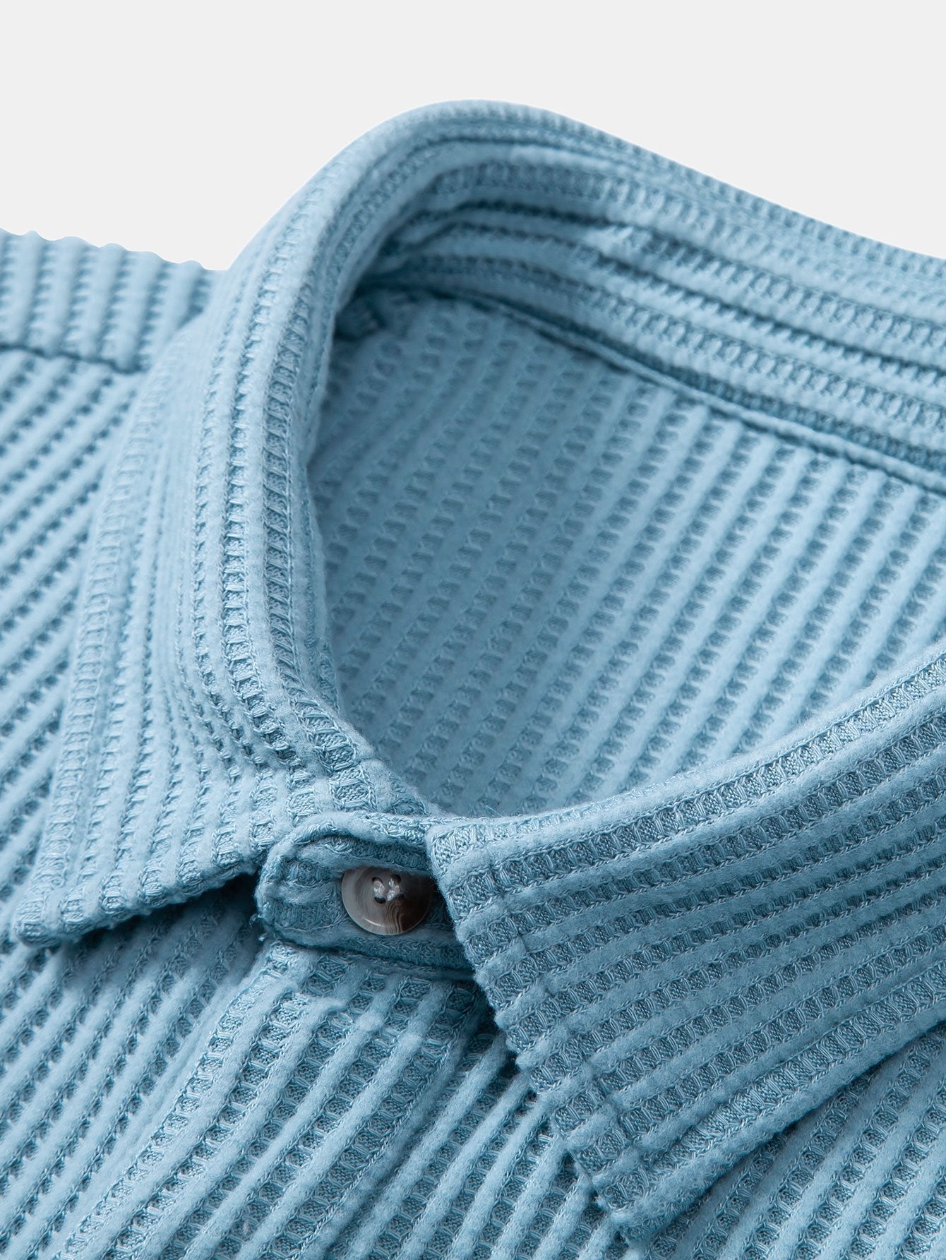 Waffelstruktur Knopf-Down Hemd