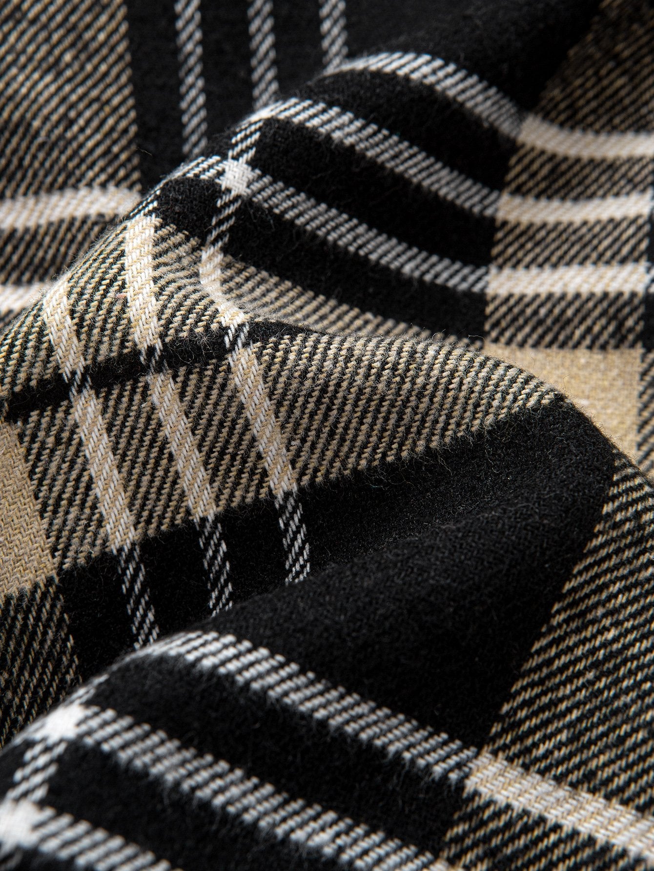 Teddygefütterte Flanell-Karo-Hemdjacke mit Kapuze