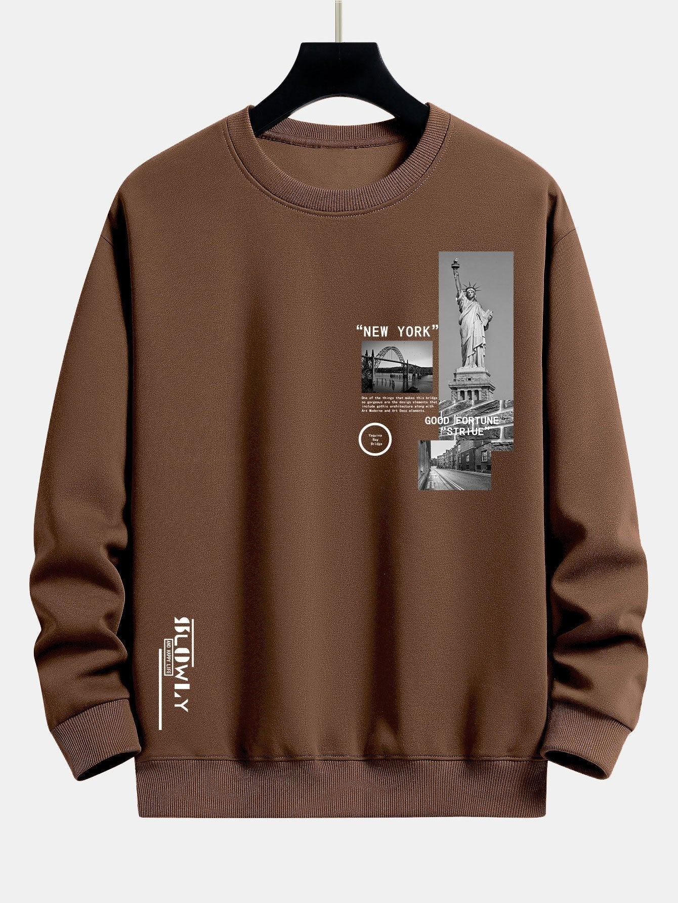 Relaxed Fit Sweatshirt with New York Architecture Print
