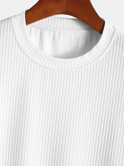 Muscle Fit Ripped Arc Hem T-Shirt