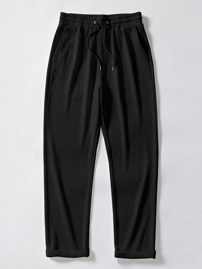 Muscle Fit Rippkragen Shirt & Straight-Cut Ripp Pants