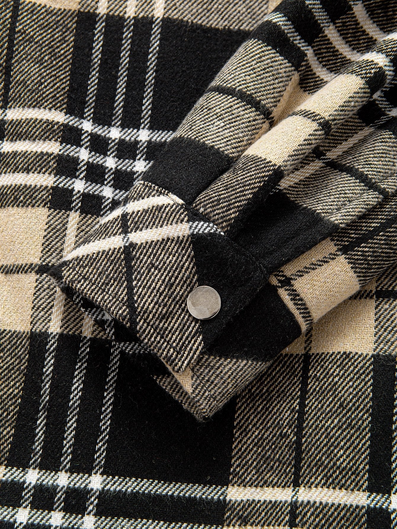 Teddygefütterte Flanell-Karo-Hemdjacke mit Kapuze