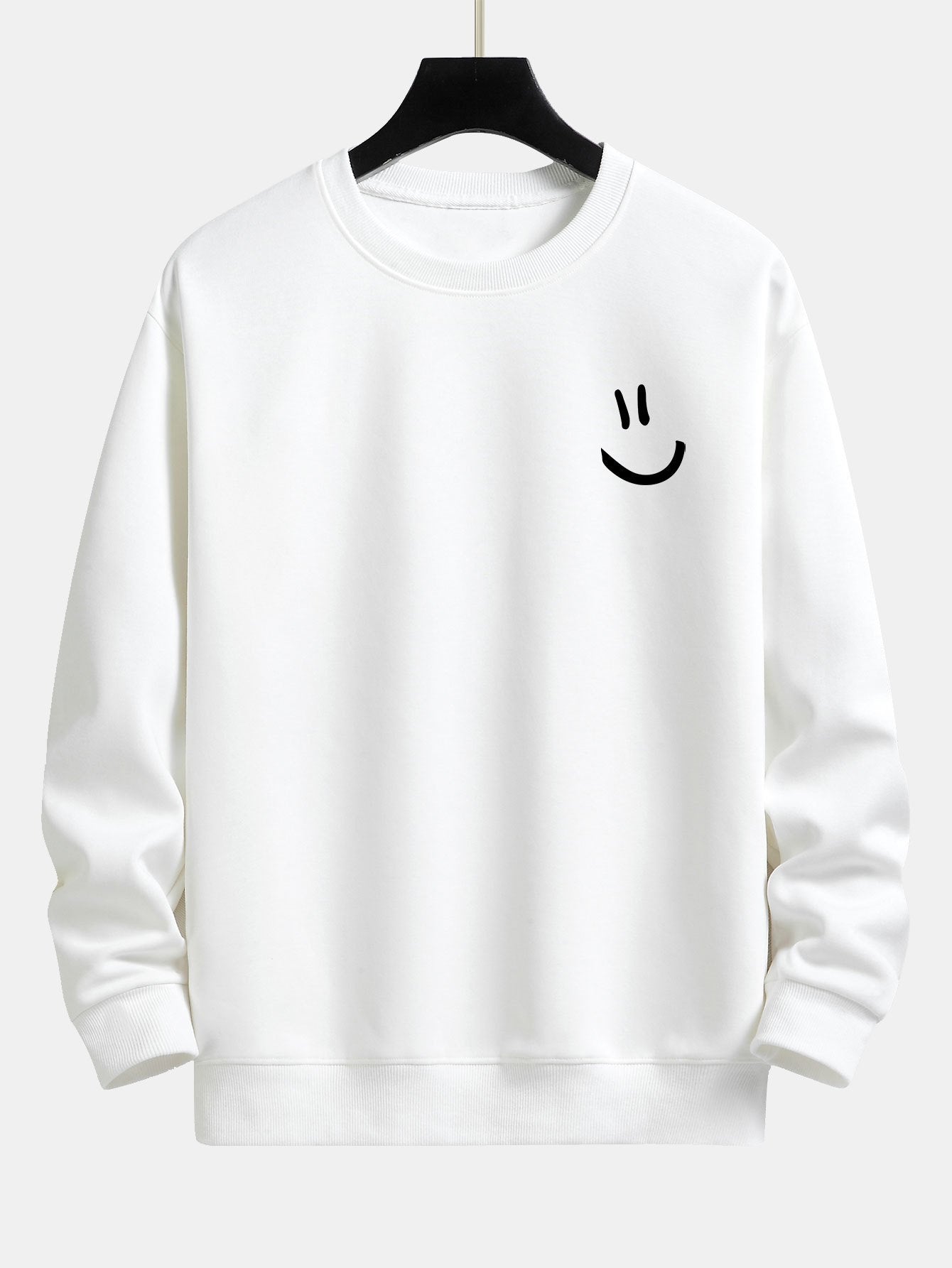 Relaxed Fit Sweatshirt with Smiley Face Print