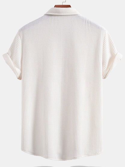 Waffelstruktur Knopf-Down Hemd