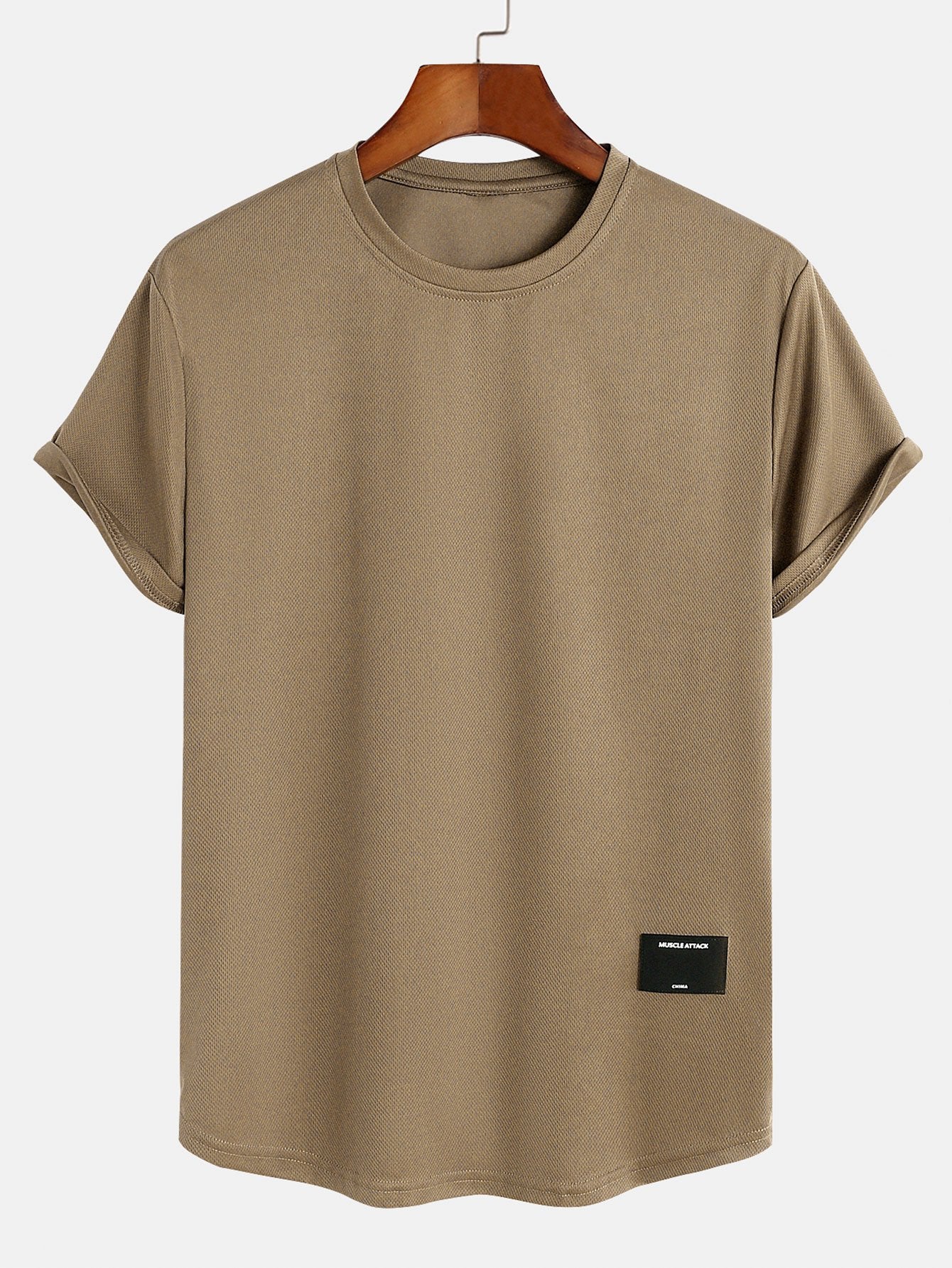 Arc Hem Mesh T-Shirt with Muscle Fit