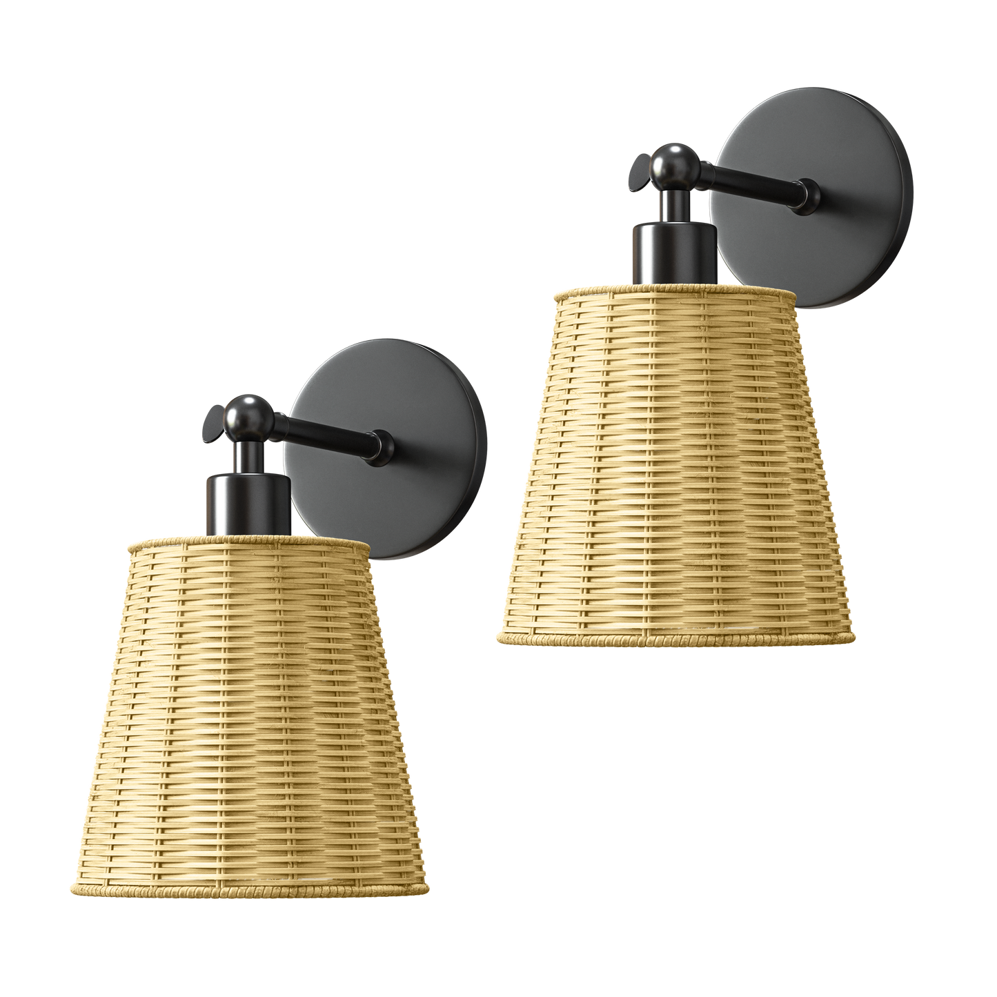 NATÜRLICHE DRAHTLOSE WANDLAMPEN (SET AUS 2)