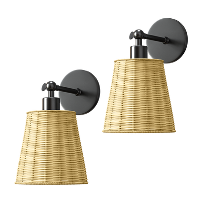 NATÜRLICHE DRAHTLOSE WANDLAMPEN (SET AUS 2)