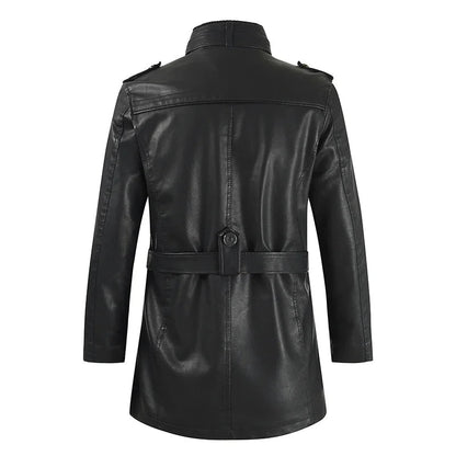 Elegante lange Bikerjacke aus Leder