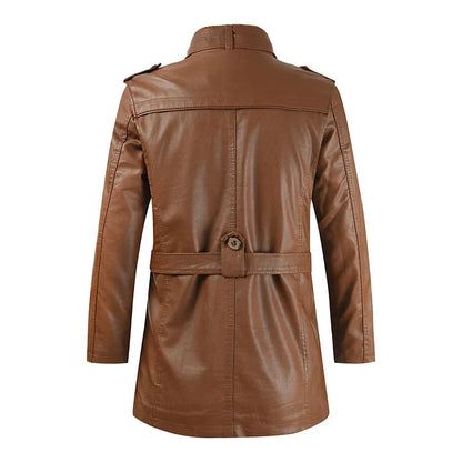 Elegante lange Bikerjacke aus Leder