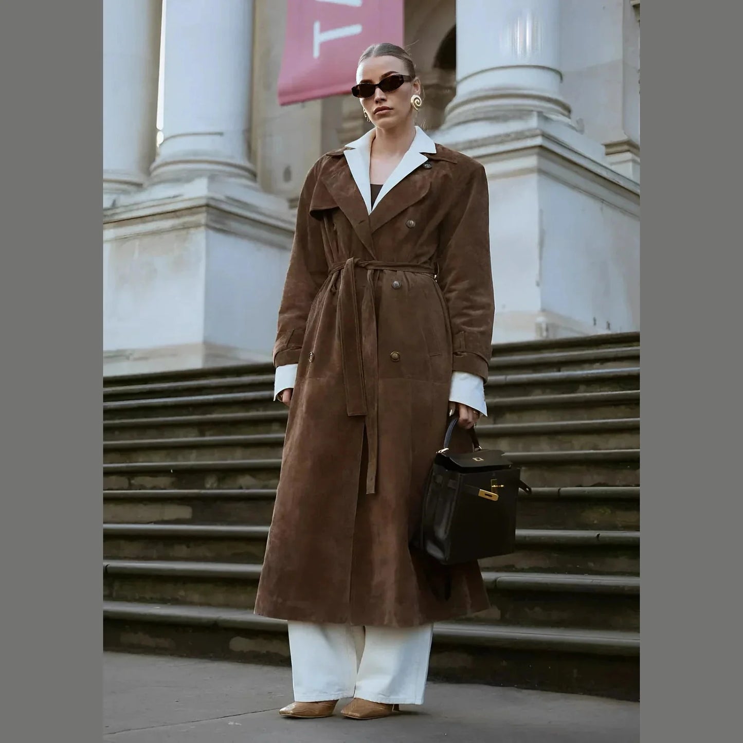Harlow Wildleder-Trenchcoat