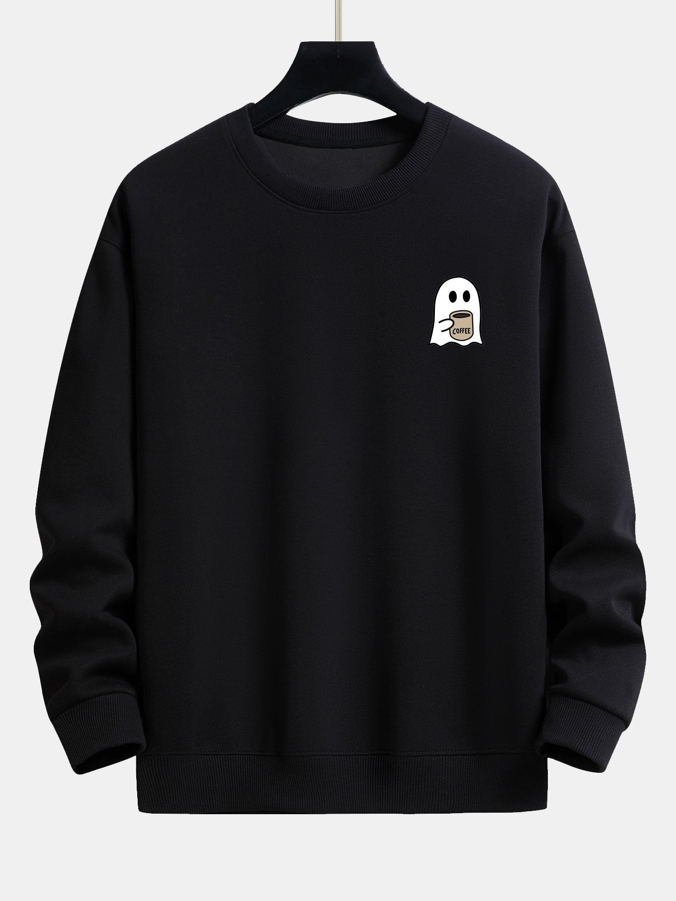 Relaxed Fit Sweatshirt with Ghost Coffee Print