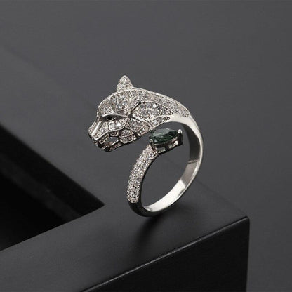 Verstellbarer Leopard-Ring mit Zirkonia-Finish