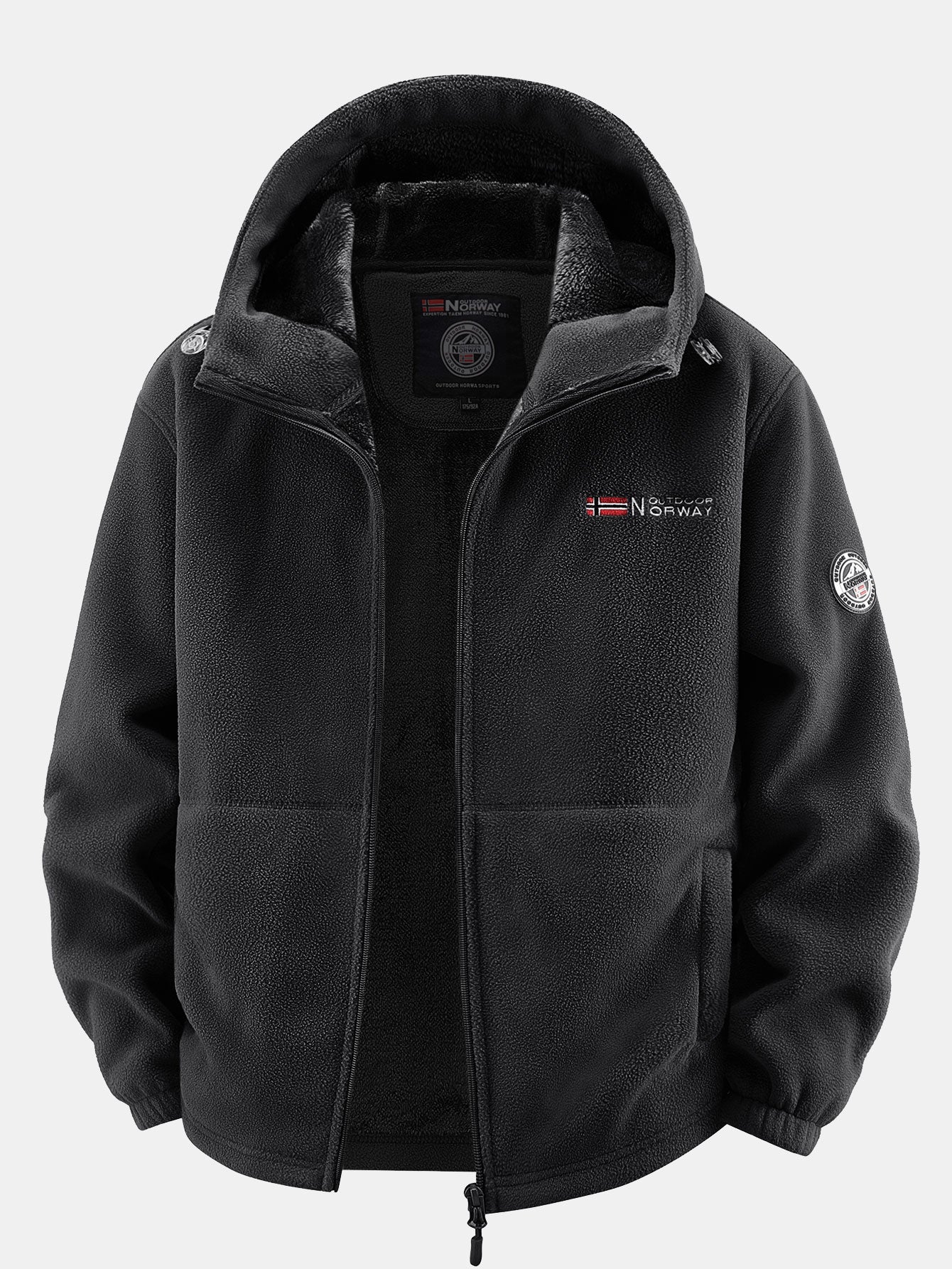 Teddy-Fleece gefütterter Polar-Fleece Kapuzenmantel