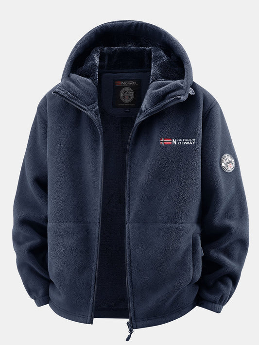 Teddy-Fleece gefütterter Polar-Fleece Kapuzenmantel