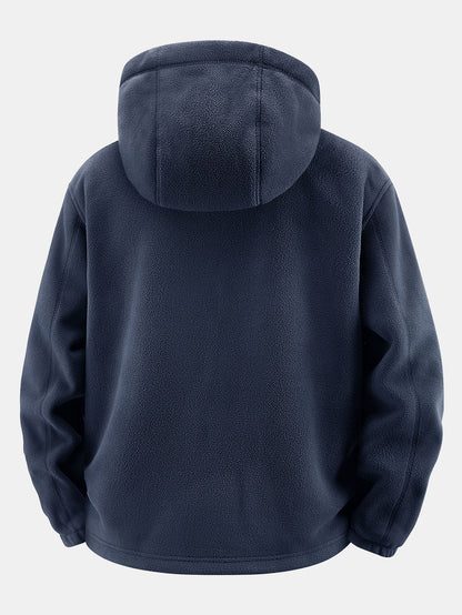 Teddy-Fleece gefütterter Polar-Fleece Kapuzenmantel