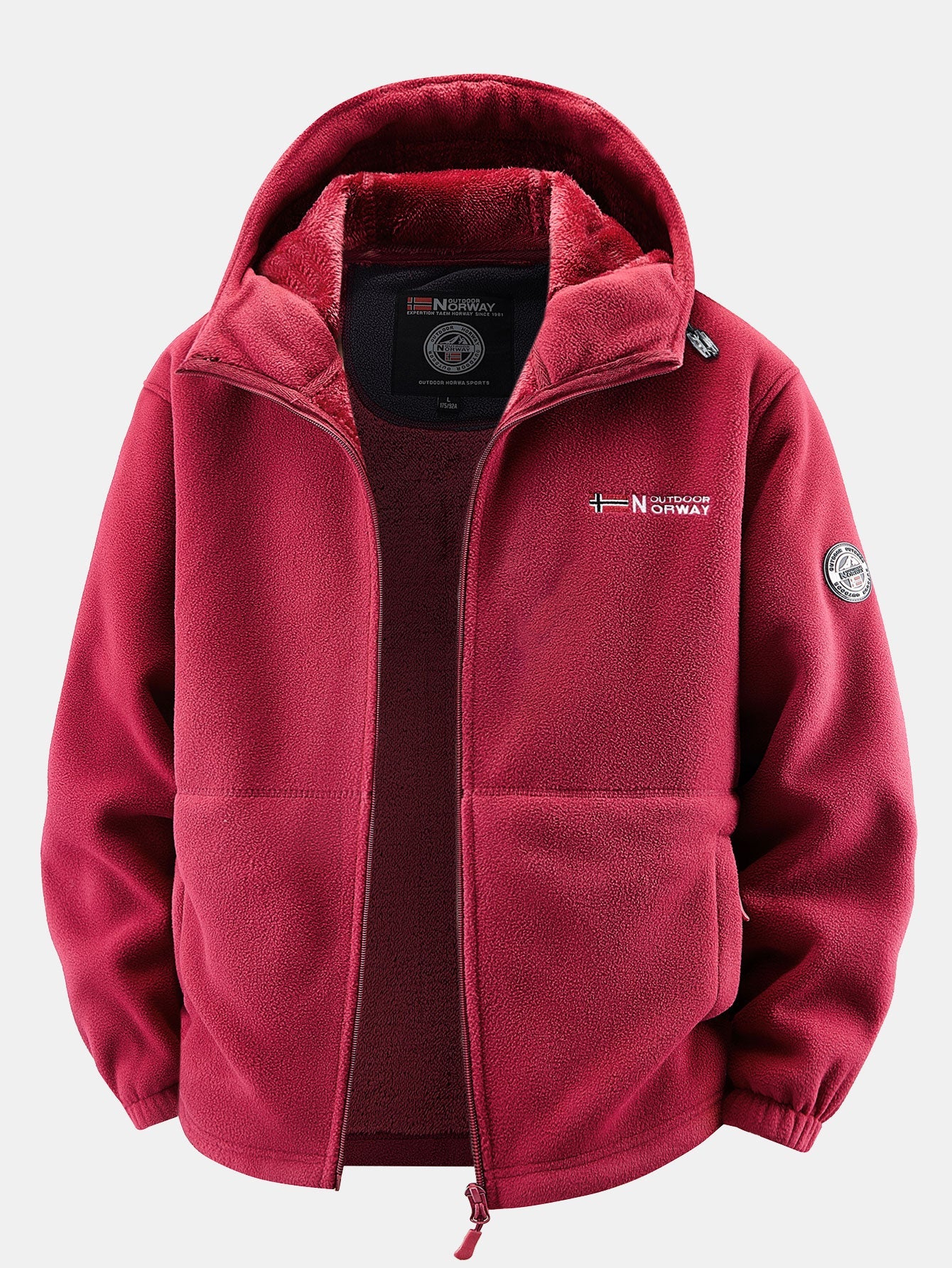 Teddy-Fleece gefütterter Kapuzenmantel aus Polar-Fleece