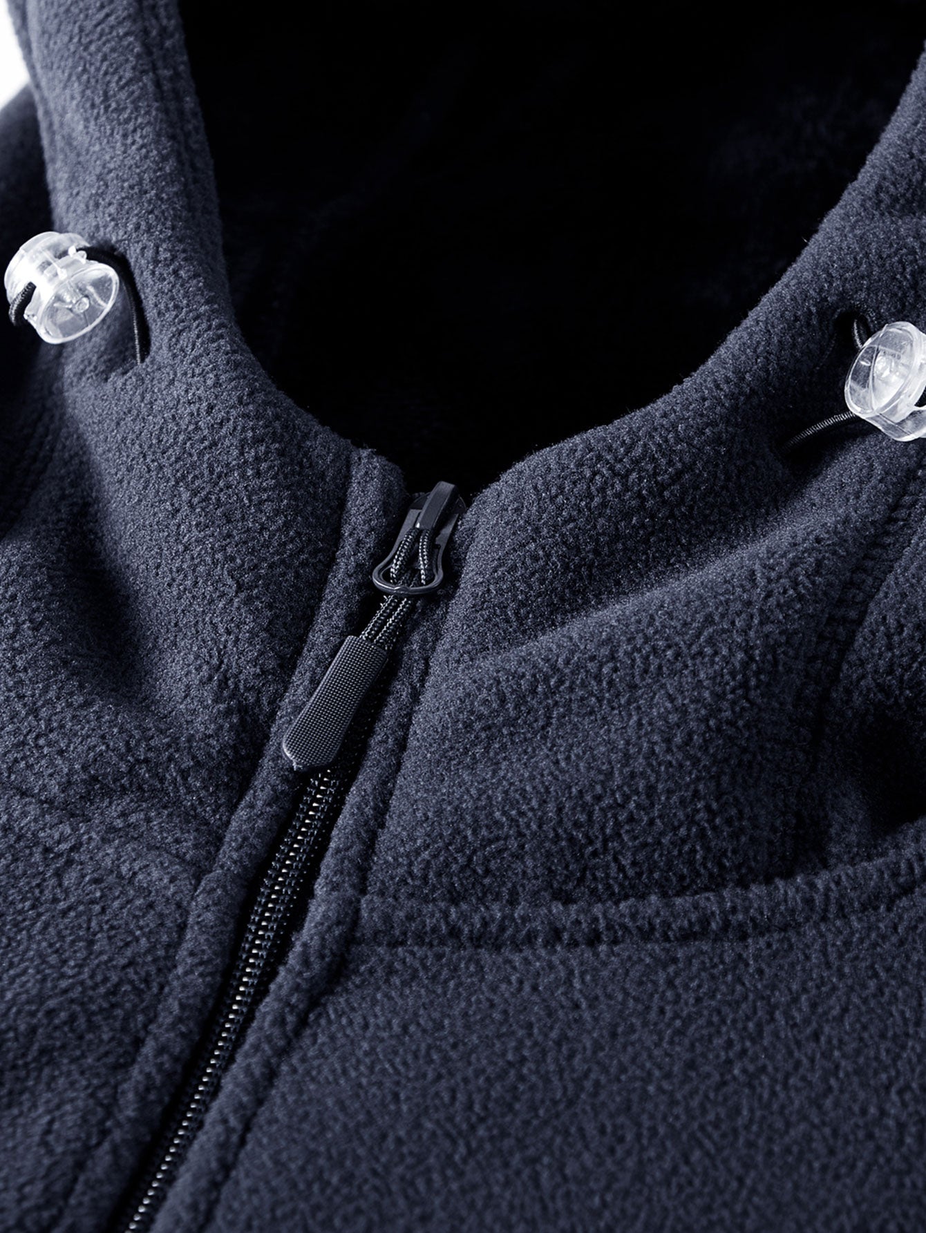 Teddy-Fleece gefütterter Kapuzenmantel aus Polar-Fleece