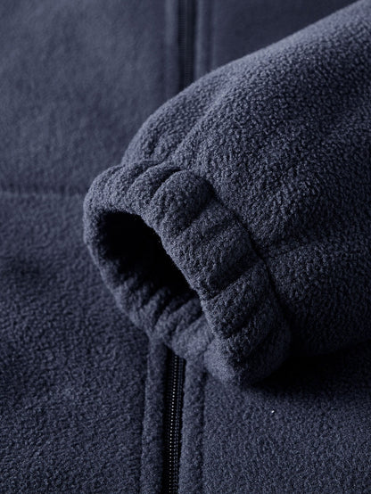 Teddy-Fleece gefütterter Kapuzenmantel aus Polar-Fleece