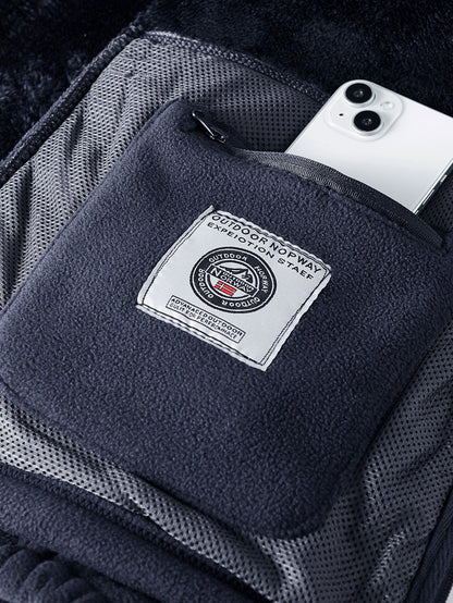 Teddy-Fleece gefütterter Kapuzenmantel aus Polar-Fleece